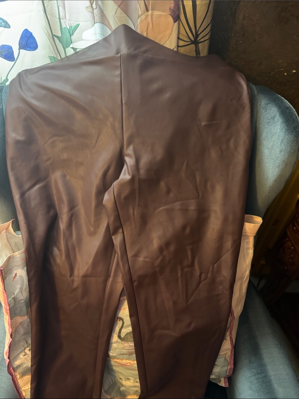 LOFT Faux Leather Pants in Dark Brown